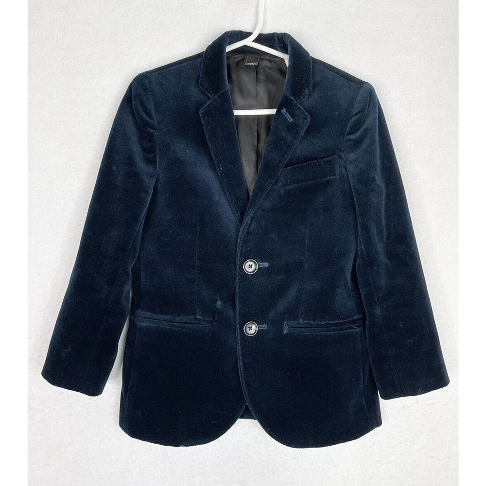 Crewcuts J.Crew Boys 5 Ludlow Velvet Blazer Jacket Navy Blue